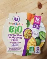 Mängden socker i Assiette du soir printanière de légumes et pâtes bio