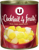 Mängden socker i Cocktail de 4 fruits au sirop léger