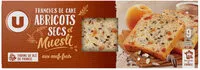 Mängden socker i Tranches de cake abricots secs et müesli