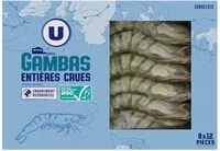 Mängden socker i Gambas entières crues ASC