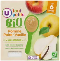Mängden socker i Pots dessert pomme poire vanille U_TOUT_PETITS Bio