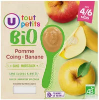 Mängden socker i Pots dessert à la pomme coing et banane U_TOUT_PETITS Bio