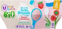 Mängden socker i Dessert lacté saveur framboise U_TOUT_PETITS Bio
