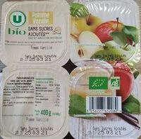 Mängden socker i Purée de pomme vanille sans sucre ajouté