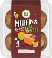 Mängden socker i Muffins fourrés goût chocolat cacao noisette