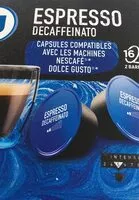 Mängden socker i Café espresso décaféïné type dolce gusto