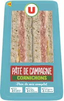 Mängden socker i Sandwich club pâté de campagne cornichons et salade