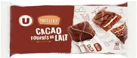 Mängden socker i Moelleux Cacao fourrés au lait
