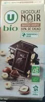 Mängden socker i Chocolat noir noisettes entières