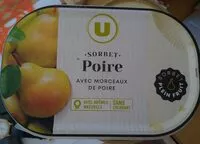Mängden socker i Sorbet poire crème glacée