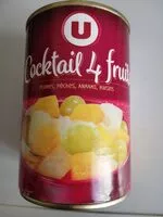 Mängden socker i Cocktail 4 fruits au sirop léger