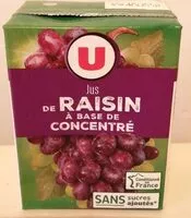 Mängden socker i Jus de raisin à base de concentré
