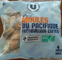 Mängden socker i Moules du Pacifique décortiquées cuites