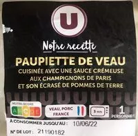 Mängden socker i Paupiette de veau