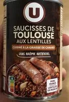 Mängden socker i Saucisses de Toulouse aux lentilles