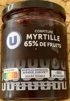 Mängden socker i Confiture myrtilles 65% de fruits