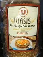 Mängden socker i Toasts, blé complet et graines