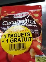 Mängden socker i Cacahuètes grillées et salées Cora