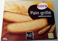 Mängden socker i Pain Grillé, Paquet De 500 Grammes, Marque Cora