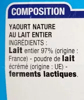 Mängden socker i Yaourt Nature Au Lait Entier