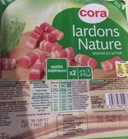 Mängden socker i Lardons Nature, 2 Fois 100 Grammes, Marque Cora