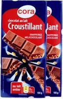 Mängden socker i Chocolat Au Lait Et Riz, Lot 2 Fois 100 Grammes, Marque Cora