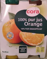 Mängden socker i Pur Jus D'orange Pack De 4 Fois 20 Centilitres