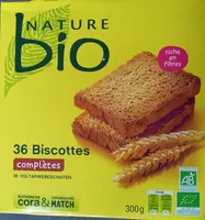 Mängden socker i Nature bio - Biscottes complètes