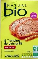 Mängden socker i 12 tranches de pain grillé complet