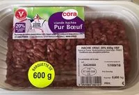 Mängden socker i viande haché Pur boeuf