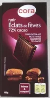 Mängden socker i Chocolat noir aux éclats de fèves 72% cacao