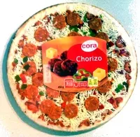 Mängden socker i Pizza garnie de chorizo précuit et de poivrons