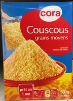 Mängden socker i Couscous grains moyens