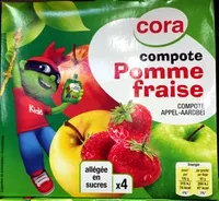 Mängden socker i Compote Pomme fraise, allégée en sucres (x 4)
