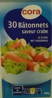 Mängden socker i Bâtonnets saveur crabe