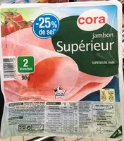 Mängden socker i Jambon supérieur -25% de sel