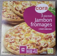 Mängden socker i 3 pizzas jambon fromages
