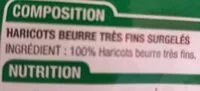 Mängden socker i Haricots beurre tres fins