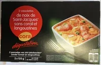 Mängden socker i 2 cassolettes de noix de Saint-Jacques sans corail et langoustines