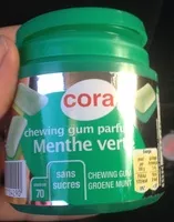 Mängden socker i Chewing-gum menthe