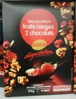 Mängden socker i Duo croustillant fruits rouges 2 chocolats