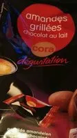 Mängden socker i Amandes Grillées Enrobées De Chocolat Au Lait. Sachets Individuels,
