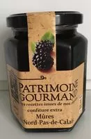 Mängden socker i Confiture extra mûres du Nord Pas de Calais