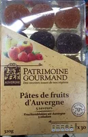Mängden socker i Pâtes de fruits d'Auvergne 5 saveurs
