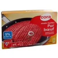 Mängden socker i Steaks hachés pur bœuf 5%