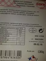 Mängden socker i Jambon cuit superieur