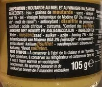Mängden socker i Moutarde miel et vinaigre balsamique