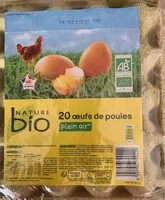 Mängden socker i Oeufs de poules plein air Bio