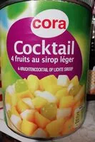 Mängden socker i Cocktail 4 fruits au sirop leger