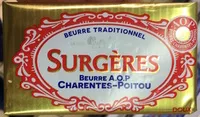 Mängden socker i Le Beurre Surgères 82%MG Doux